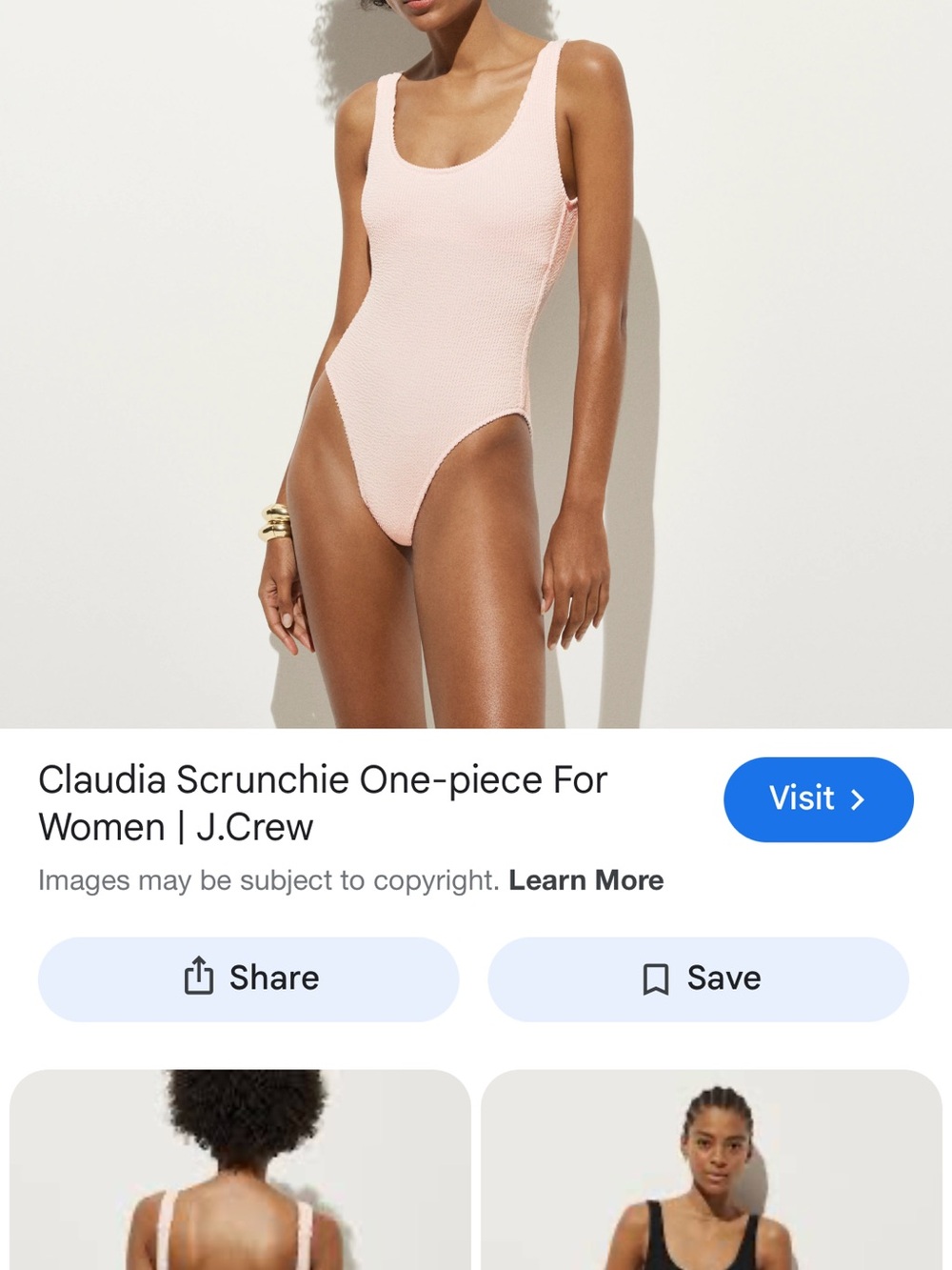 J. Crew Ribbed One-Piece Swimsuit in Peach Pink